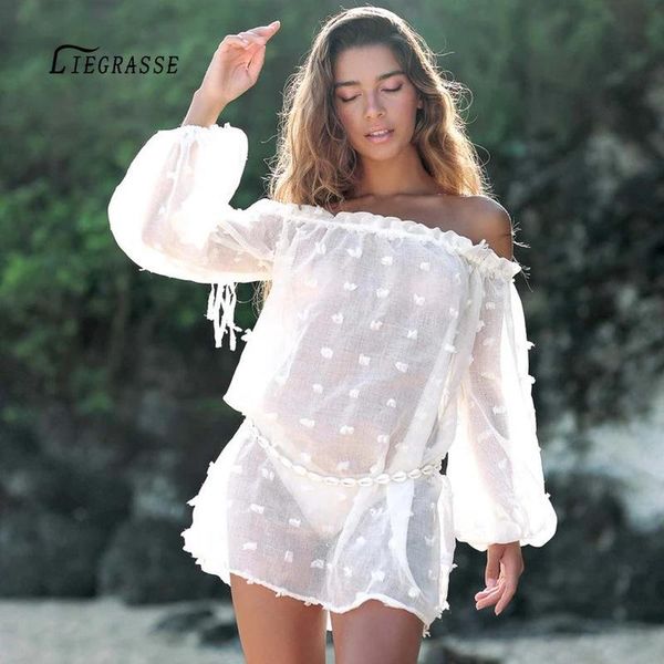 women's swimwear cover ups for women up beach woman bathing suit polyester off shoulder crochet dress chiffon sheer, White;black
women's swimwear cover ups for women up beach woman bathing suit polyester off shoulder crochet dress chiffon sheer, White;black
