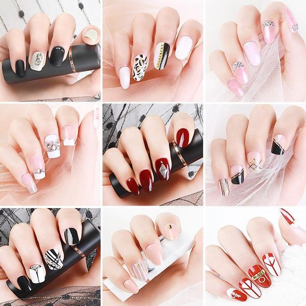 24pcs/box fake nail press on false with glue designs set cover french nails art tips short display square artificial nails1, Red;gold
24pcs/box fake nail press on false with glue designs set cover french nails art tips short display square artificial nails1, Red;gold