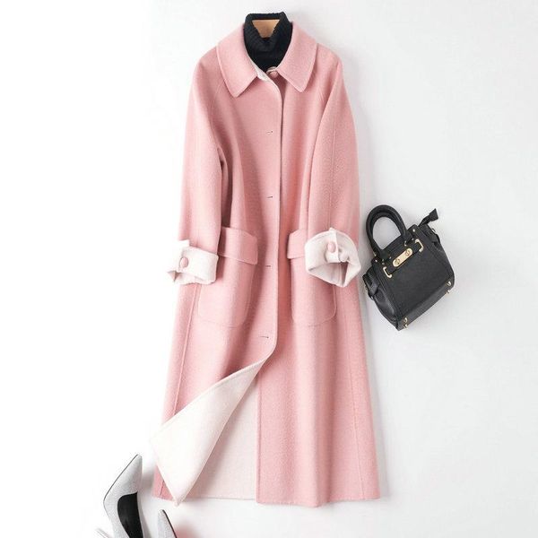 women's wool & blends double sided cashmere coat autumn / winter 2021 korean style color long woolen loose and thin, Black
women's wool & blends double sided cashmere coat autumn / winter 2021 korean style color long woolen loose and thin, Black