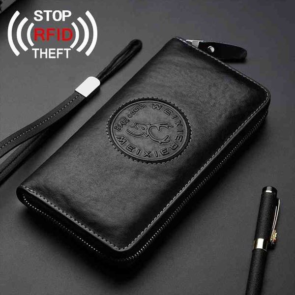 vintage genuine leather wallet rfid theft protect zipper coin pocket passport cover long purse for men card holder, Red;black
vintage genuine leather wallet rfid theft protect zipper coin pocket passport cover long purse for men card holder, Red;black