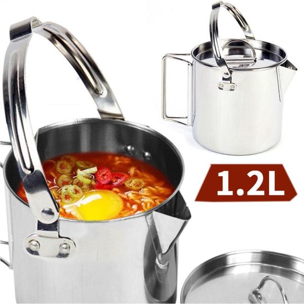 outdoor camping kettle stainless steel cooking 1.2l handhold lightweight compact bbq pot hiking picnic bags
outdoor camping kettle stainless steel cooking 1.2l handhold lightweight compact bbq pot hiking picnic bags