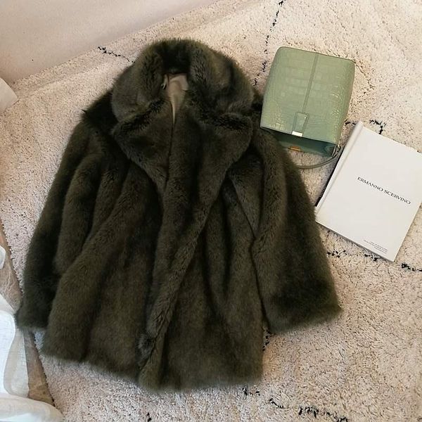 women's fur & faux winter lapel hairy shaggy coat army green women long sleeve furry warm thick jacket loose outerwear mt233, Black
women's fur & faux winter lapel hairy shaggy coat army green women long sleeve furry warm thick jacket loose outerwear mt233, Black