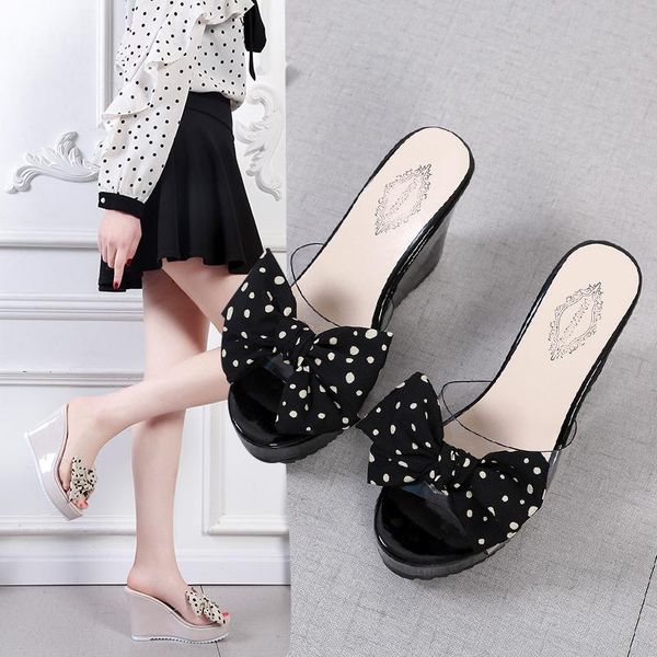 slippers bowknot wedge heel for women flip flop sandalen high heels suede shoes summer platform sandals, Black
slippers bowknot wedge heel for women flip flop sandalen high heels suede shoes summer platform sandals, Black