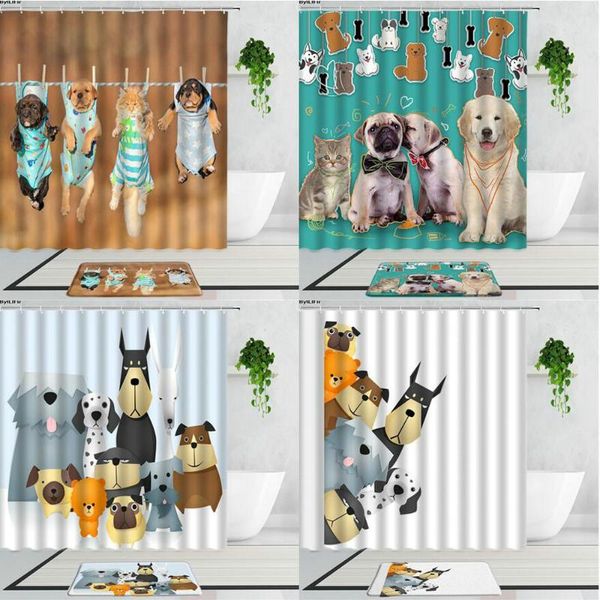shower curtains funny cat and dog cute cartoon animal pos home decor curtain set bathroom non-slip bath mats bathtub screen
shower curtains funny cat and dog cute cartoon animal pos home decor curtain set bathroom non-slip bath mats bathtub screen