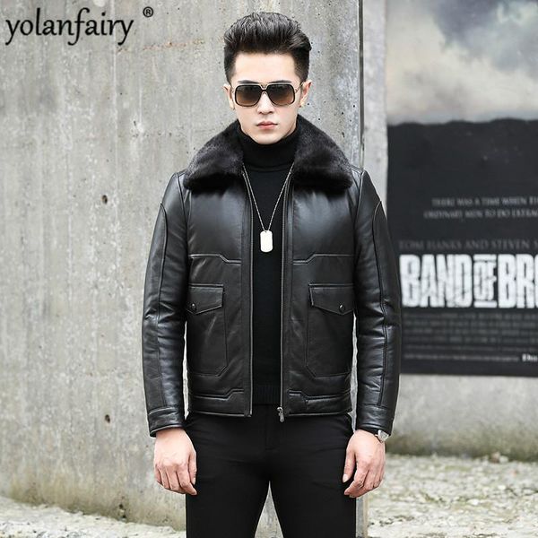 men's leather & faux jacket men autumn winter genuine cow mens duck down coat real slim jackets jaqueta de couro nr36 yy513, Black
men's leather & faux jacket men autumn winter genuine cow mens duck down coat real slim jackets jaqueta de couro nr36 yy513, Black