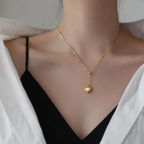 pendant necklaces yun ruo 18k gold plating vintage adjustable heart necklace fashion titanium steel jewelry woman birthday gift never fade, Silver
pendant necklaces yun ruo 18k gold plating vintage adjustable heart necklace fashion titanium steel jewelry woman birthday gift never fade, Silver