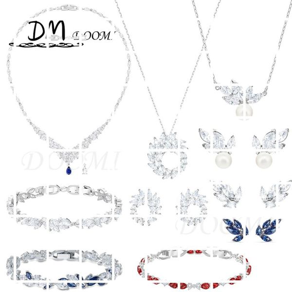 chains fashion jewelry swa1:1 charm exquisite leaf crystal set lady necklace romantic gift for women, Silver
chains fashion jewelry swa1:1 charm exquisite leaf crystal set lady necklace romantic gift for women, Silver