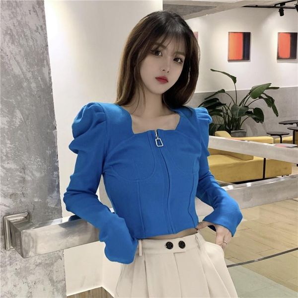 women's blouses & shirts spring and autumn korean version 2021 slim short design sense square neck bubble long sleeve corset blouse, White
women's blouses & shirts spring and autumn korean version 2021 slim short design sense square neck bubble long sleeve corset blouse, White