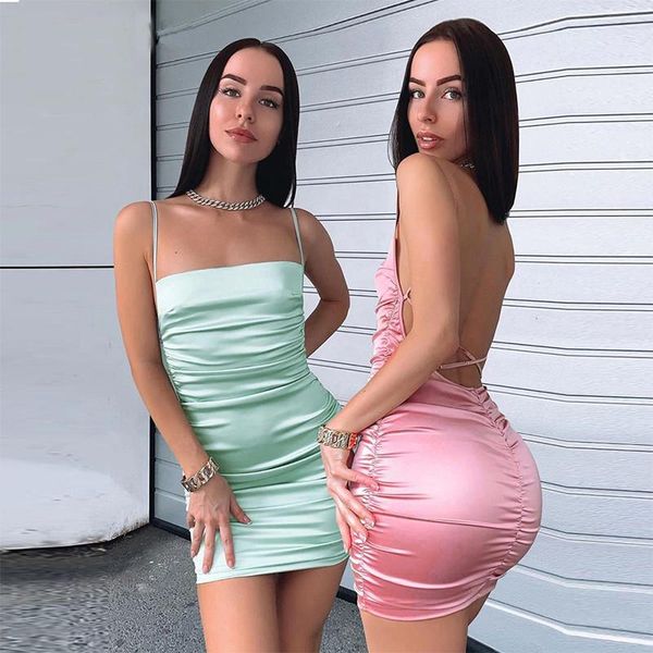 casual dresses women backless cross bandage mini satin dress spaghetti strap pleated stretch short club bodycon party, Black;gray
casual dresses women backless cross bandage mini satin dress spaghetti strap pleated stretch short club bodycon party, Black;gray