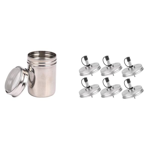 kitchen storage & organization 1x stainless steel cocoa flour coffee sifter & 6pcs 70mm regular mouth mason jar pour spout lids
kitchen storage & organization 1x stainless steel cocoa flour coffee sifter & 6pcs 70mm regular mouth mason jar pour spout lids