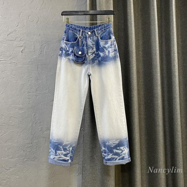 women's jeans tie-dyed white patch blue denim harem pants trousers korean style pantalones de mujer summer autumn nancylim
women's jeans tie-dyed white patch blue denim harem pants trousers korean style pantalones de mujer summer autumn nancylim