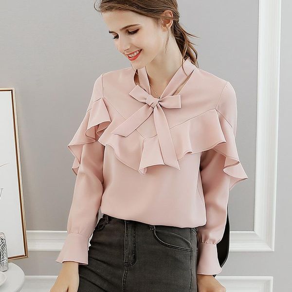 women's blouses & shirts women polyester blouse long sleeve pink white blue summer autumn korean fashion shirt female casual clothing
women's blouses & shirts women polyester blouse long sleeve pink white blue summer autumn korean fashion shirt female casual clothing
