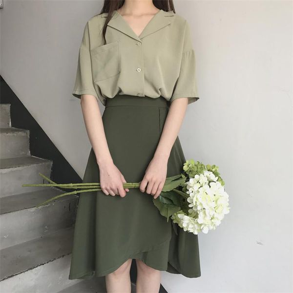 skirts two piece set women avocado green t shirt+irregular skirt suits solid vintage sets elegant a179, Black
skirts two piece set women avocado green t shirt+irregular skirt suits solid vintage sets elegant a179, Black