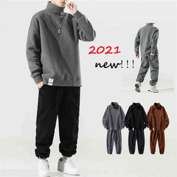 men's sets 2021 new autumn winter warm two piece suit polar fleece high neck pullover and elastic waist pants plus size clothing g1217, Gray
men's sets 2021 new autumn winter warm two piece suit polar fleece high neck pullover and elastic waist pants plus size clothing g1217, Gray
