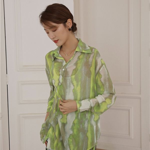 women's two piece pants tie dye green long sleeve blouse women see through button up collar shirt fall fashion designer clothe, White
women's two piece pants tie dye green long sleeve blouse women see through button up collar shirt fall fashion designer clothe, White
