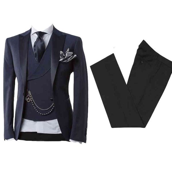 men's suits & blazers business modern suit with pants slim fit wedding for prom formal tuxedo costume homme 3 pieces (jacket+pants+vest, White;black 
men's suits & blazers business modern suit with pants slim fit wedding for prom formal tuxedo costume homme 3 pieces (jacket+pants+vest, White;black