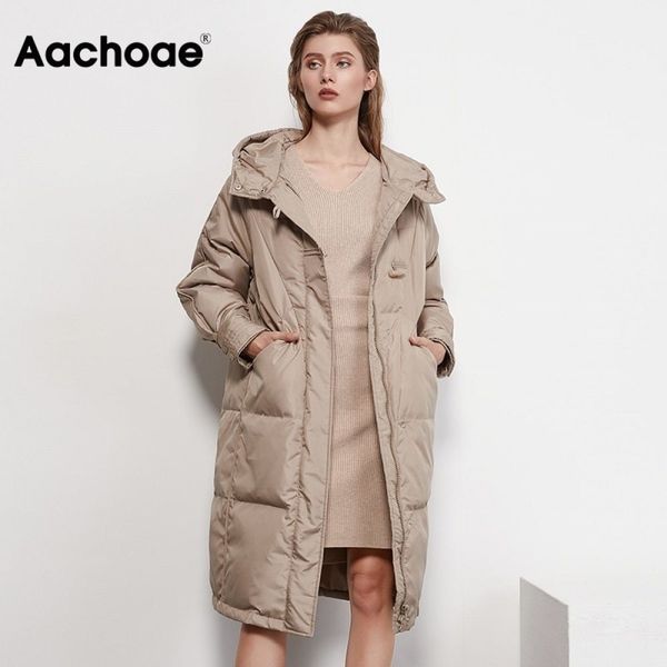 aachoae autumn winter long white duck down coat women long sleeve loose casual hooded puffer jacket outerwear femme veste 210413, Black
aachoae autumn winter long white duck down coat women long sleeve loose casual hooded puffer jacket outerwear femme veste 210413, Black