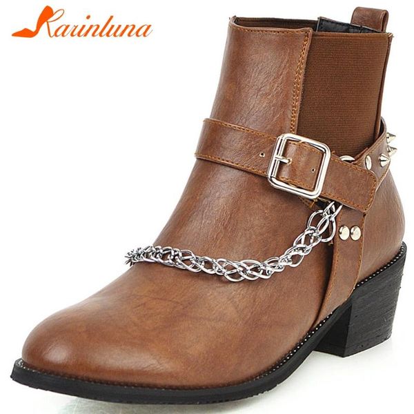 boots karin fashion ladies rivet med chunky heels cool metal decorating ankle women retro punk shoes woman, Black
boots karin fashion ladies rivet med chunky heels cool metal decorating ankle women retro punk shoes woman, Black