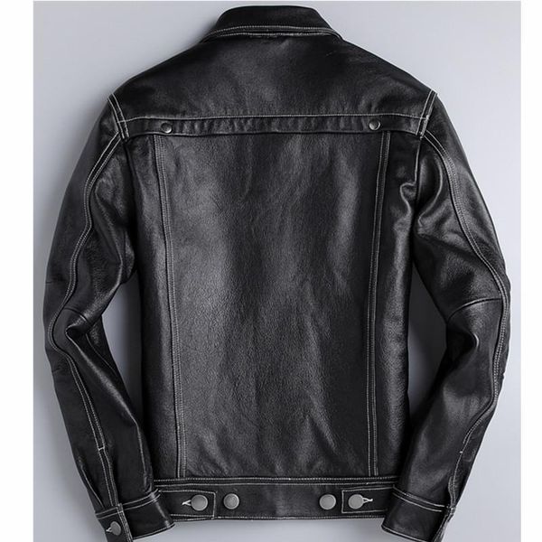 men's leather & faux genuine cow mens motorcycle real jacket men jaqueta de couro 1807 yy1019, Black
men's leather & faux genuine cow mens motorcycle real jacket men jaqueta de couro 1807 yy1019, Black