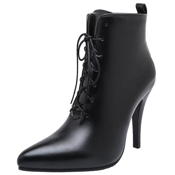 boots agodor women pointed toe ankle super thin high heel winter lace up shoes black big size 34-48
boots agodor women pointed toe ankle super thin high heel winter lace up shoes black big size 34-48