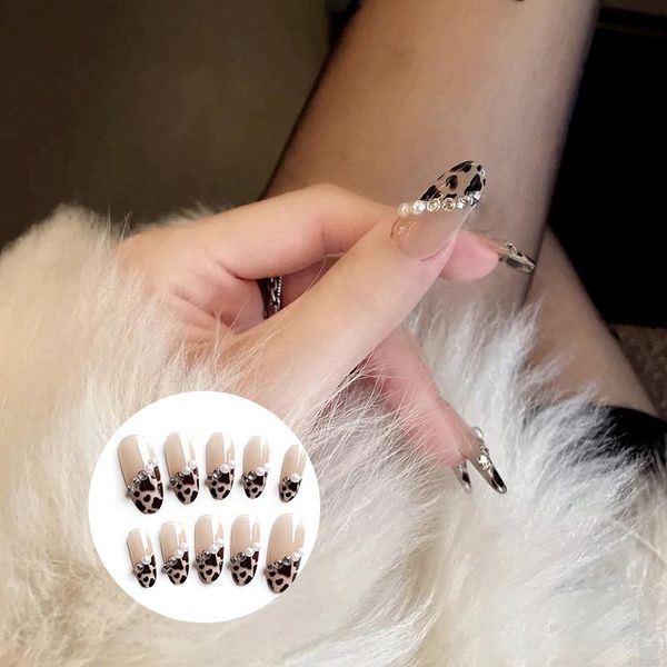 24pcs leopard pearl wear long paragraph fashion manicure patch false nails save time wearable nail @me, Red;gold
24pcs leopard pearl wear long paragraph fashion manicure patch false nails save time wearable nail @me, Red;gold