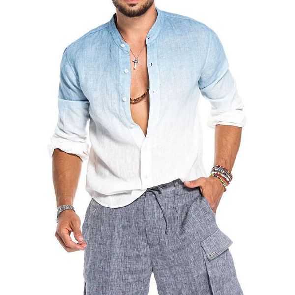 men's casual shirts long sleeve gradient cotton linen breathable comfortable shirt fashion style solid male yzqr, White;black
men's casual shirts long sleeve gradient cotton linen breathable comfortable shirt fashion style solid male yzqr, White;black