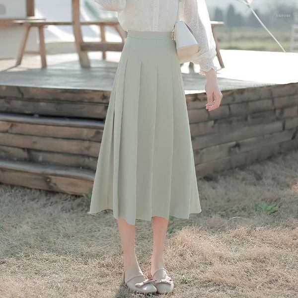 women 2021 summer fashion retro solid color pleated skirts female loose chiffon ladies high waist thin e249, Black
women 2021 summer fashion retro solid color pleated skirts female loose chiffon ladies high waist thin e249, Black