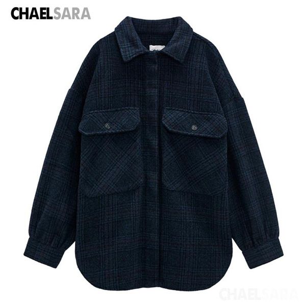 women's jackets 2021 women sring casual blue plaid coat long sleeve pocket woolen jacket lady loose outerwear, Black;brown
women's jackets 2021 women sring casual blue plaid coat long sleeve pocket woolen jacket lady loose outerwear, Black;brown