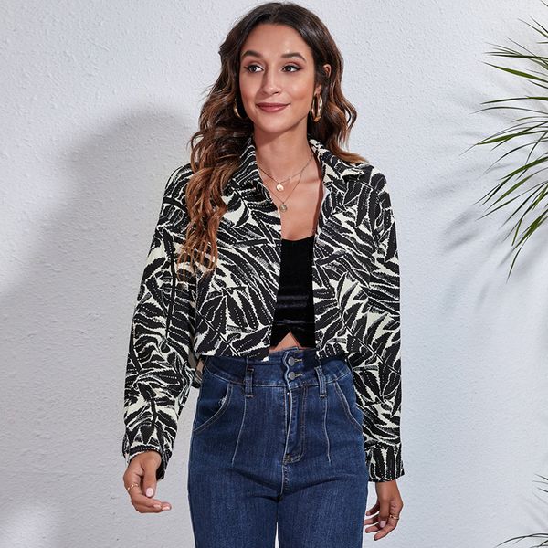 women's outerwear & coats jackets leaf long sleeve short shirt cardigan thin coat, Black;brown
women's outerwear & coats jackets leaf long sleeve short shirt cardigan thin coat, Black;brown