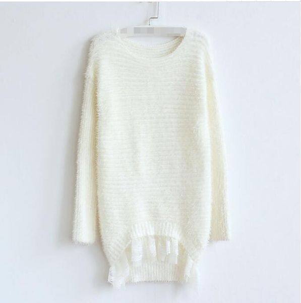 women's sweaters 2021 autumn plus size women lace sweater temperament pullover loose-fitting knitted wool blend dress, White;black
women's sweaters 2021 autumn plus size women lace sweater temperament pullover loose-fitting knitted wool blend dress, White;black