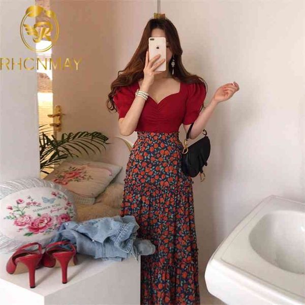 summer korean chic v neck slim knitted blouse puff sleeve + printed high waist skirts long temperament fashion 2 pieces set 210506, White
summer korean chic v neck slim knitted blouse puff sleeve + printed high waist skirts long temperament fashion 2 pieces set 210506, White