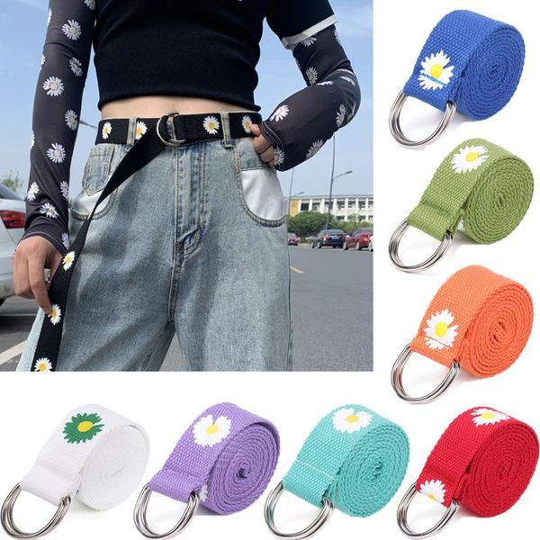 belts 1 piece of daisy-patterned canvas belt with double buckle punk length adjustable jeans, Black;brown
belts 1 piece of daisy-patterned canvas belt with double buckle punk length adjustable jeans, Black;brown