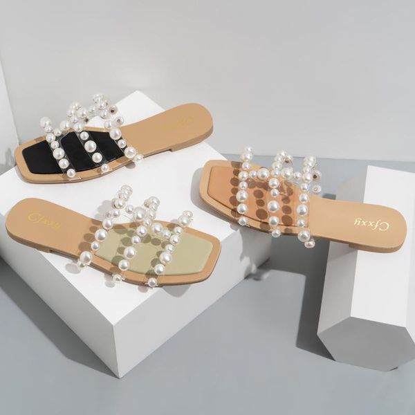 slippers women summer pearl flat slides open toe vacation shoes outdoor beaded sandals sweet style flip flops, Black
slippers women summer pearl flat slides open toe vacation shoes outdoor beaded sandals sweet style flip flops, Black