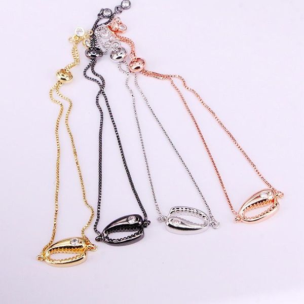 link, chain 6pcs, cz micro pave crystal charm metal copper cowrie shell bracelets fashion jewelry, Black
link, chain 6pcs, cz micro pave crystal charm metal copper cowrie shell bracelets fashion jewelry, Black