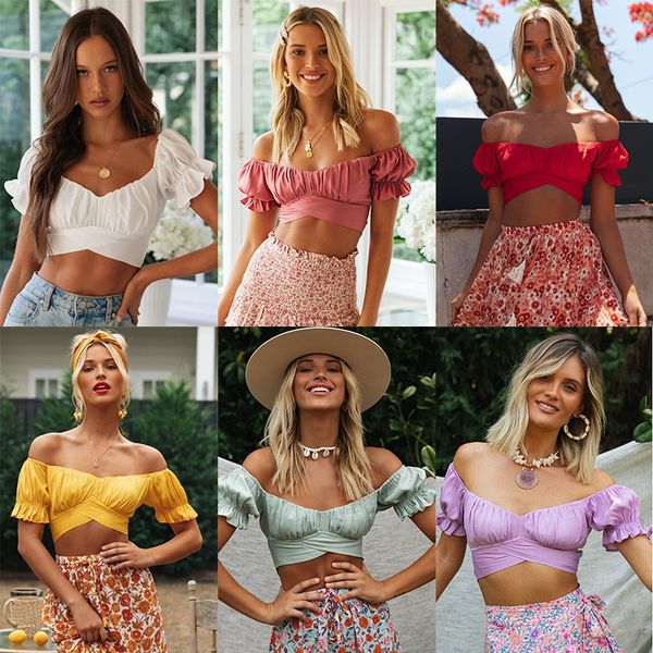 european and american women's summer 2021 new lantern square v-neck navel back lace up solid short top, White
european and american women's summer 2021 new lantern square v-neck navel back lace up solid short top, White