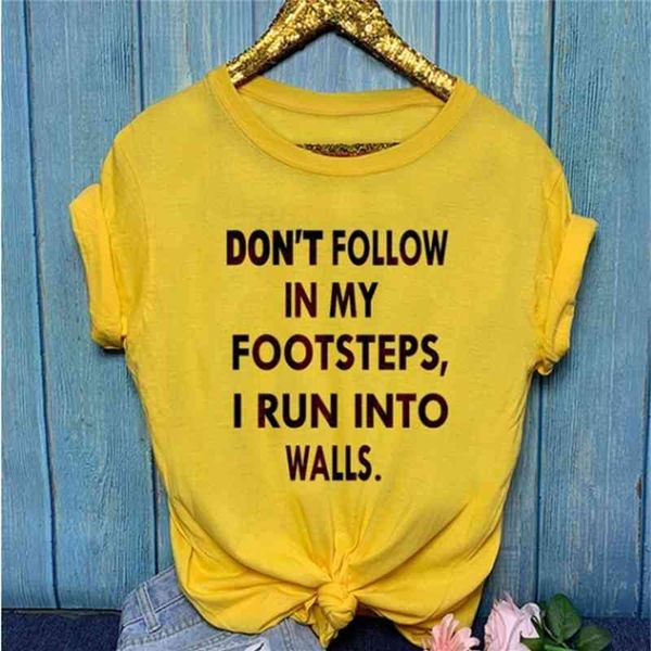 fashion t-shirts short sleeve women's don "t follow letter, White 
fashion t-shirts short sleeve women's don "t follow letter, White