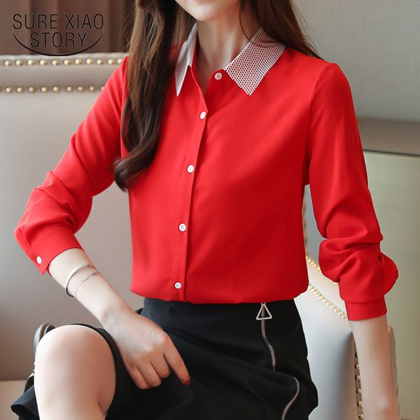 autumn fashion woman solid long sleeve button shirts office lady chiffon womens and blouses 6102 50 210417, White
autumn fashion woman solid long sleeve button shirts office lady chiffon womens and blouses 6102 50 210417, White