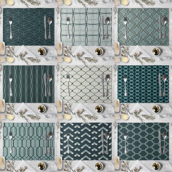 mats & pads fashion print rectangle green color geometric table pad cut placemat for dinner kitchen 40x30cm
mats & pads fashion print rectangle green color geometric table pad cut placemat for dinner kitchen 40x30cm