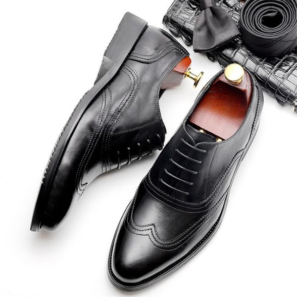 dress shoes mens formal leather oxford for men dressing wedding men's brogues office lace up male, Black
dress shoes mens formal leather oxford for men dressing wedding men's brogues office lace up male, Black