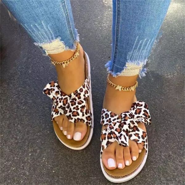 women bow slippers 2021 summer new mix color leopard thick bottom ladies casual flat sandals comfortable female beach slides, Black
women bow slippers 2021 summer new mix color leopard thick bottom ladies casual flat sandals comfortable female beach slides, Black