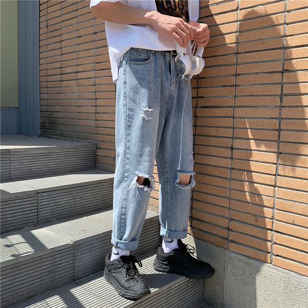 Ripped Jeans Mens Fashion Washed Solid Color Casual Straight Jeans Men Streetwear Loose Hip-hop Hole Denim Trousers Mens -3XL, Blue
Ripped Jeans Mens Fashion Washed Solid Color Casual Straight Jeans Men Streetwear Loose Hip-hop Hole Denim Trousers Mens -3XL, Blue