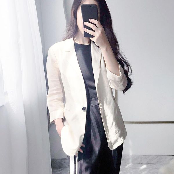 women's suits & blazers fashion women slim apricot working suit 3/4 sleeve single button ramie coat 2021 autumn lady office ol jackets, White;black
women's suits & blazers fashion women slim apricot working suit 3/4 sleeve single button ramie coat 2021 autumn lady office ol jackets, White;black