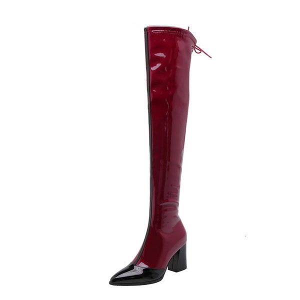 boots meotina winter thigh high women patent leather thick heel over the knee slim mixed colors zip shoes ladies fall1 cv8s, Black
boots meotina winter thigh high women patent leather thick heel over the knee slim mixed colors zip shoes ladies fall1 cv8s, Black