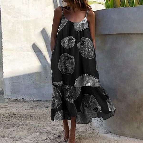 casual dresses summer sleeveless ruffle vonda stylish floral printed dress women's o-neck sundress female patchwork midi robe 5xl k695, Black;gray 
casual dresses summer sleeveless ruffle vonda stylish floral printed dress women's o-neck sundress female patchwork midi robe 5xl k695, Black;gray