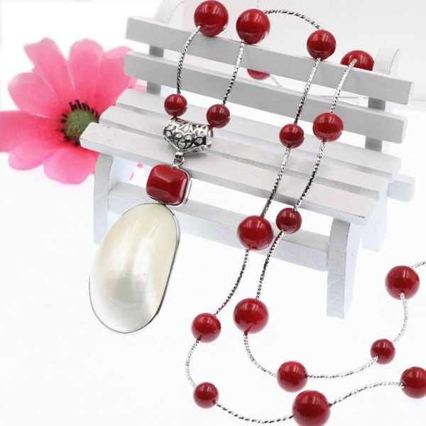 pendant necklaces bohemia handmade long chain necklace for women natural mother shell pearl artificial coral beads chains b114, Silver
pendant necklaces bohemia handmade long chain necklace for women natural mother shell pearl artificial coral beads chains b114, Silver