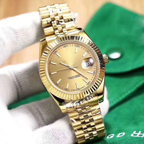 luxury men wristwatch 36mm automatic mechanical watch no battery sweeping movement date just stainless steel watches 14, Slivery;brown
luxury men wristwatch 36mm automatic mechanical watch no battery sweeping movement date just stainless steel watches 14, Slivery;brown