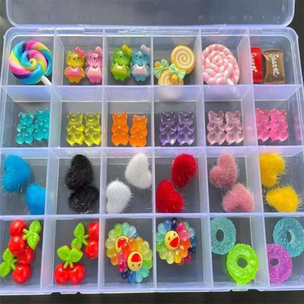 nail art decorations 12grid(46pc) kawaii cartoon charms 3d,gummy bear/sunflower/pompom/candy...decoration for diy acrylic nails tip p4005(2), Silver;gold
nail art decorations 12grid(46pc) kawaii cartoon charms 3d,gummy bear/sunflower/pompom/candy...decoration for diy acrylic nails tip p4005(2), Silver;gold