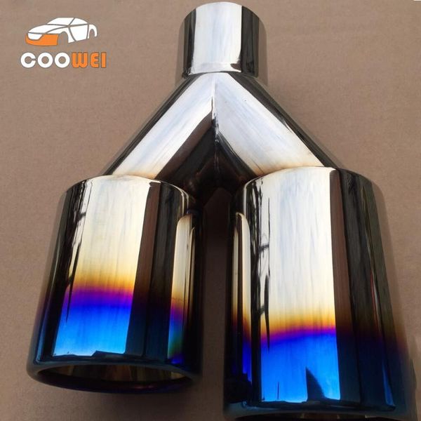 manifold & parts 1set super quality stainless steel 1 to 2 dual pipe exhaust system silver blue muffler universal car automobile tip pipes
manifold & parts 1set super quality stainless steel 1 to 2 dual pipe exhaust system silver blue muffler universal car automobile tip pipes