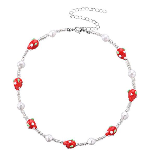 chokers imitation pearl rice beads beaded necklace for women glass strawberry charm clavicle chain short necklaces 2021 fashion, Golden;silver
chokers imitation pearl rice beads beaded necklace for women glass strawberry charm clavicle chain short necklaces 2021 fashion, Golden;silver