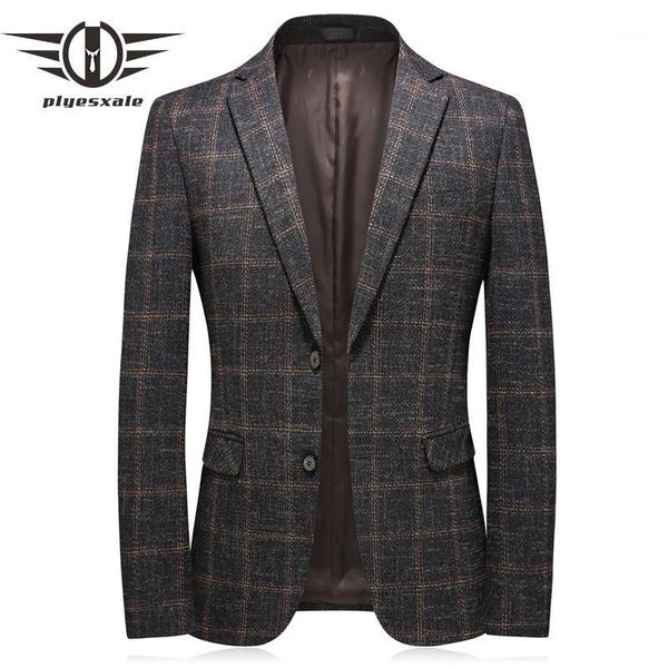 plyesxale 2021 autumn mens fashion brown plaid blazer business casual suit jacket hombre slim fit q732 men's suits & blazers, White;black
plyesxale 2021 autumn mens fashion brown plaid blazer business casual suit jacket hombre slim fit q732 men's suits & blazers, White;black